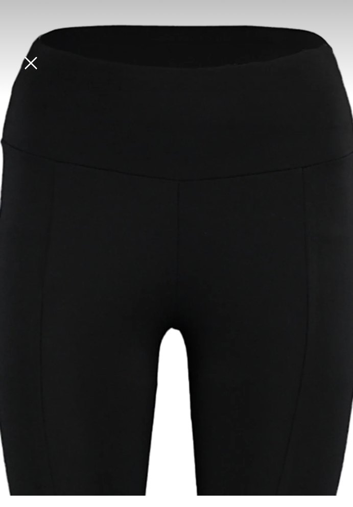 Siyah Önü Yırtmaç Yüksek Bel Kadın Örme Tayt - Görsel 3