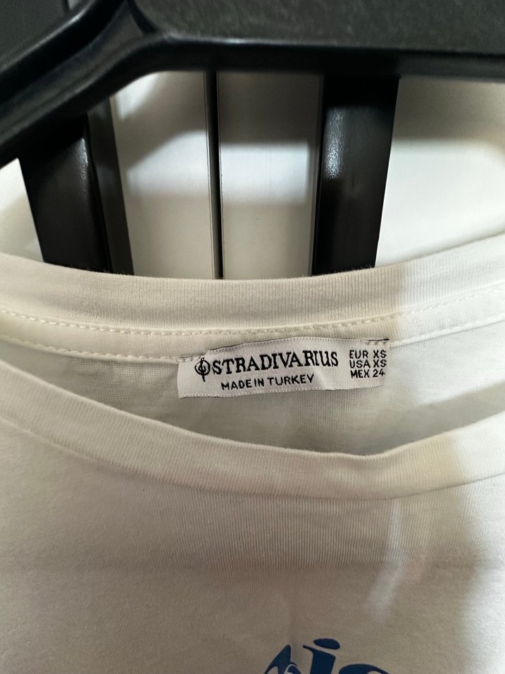 Beyaz Bonjour Baskılı Kadın Tişört - Görsel 2