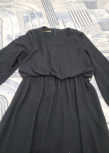 Siyah Uzun Kollu Bohem Uzun Elbise - Görsel 4