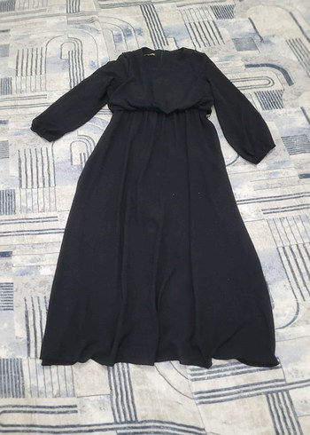 Siyah Uzun Kollu Bohem Uzun Elbise - Görsel 6