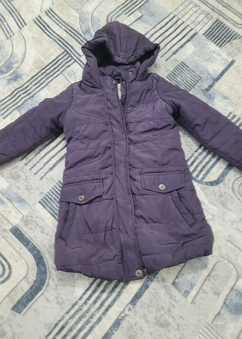 Mor Kapüşonlu Kız Çocuk Ceketi - Görsel 3