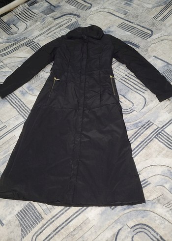 Kadın Siyah Uzun Fermuarlı Ceket - Görsel 2