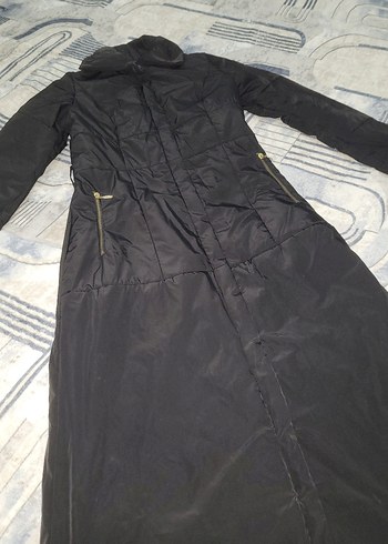 Kadın Siyah Uzun Fermuarlı Ceket - Görsel 6