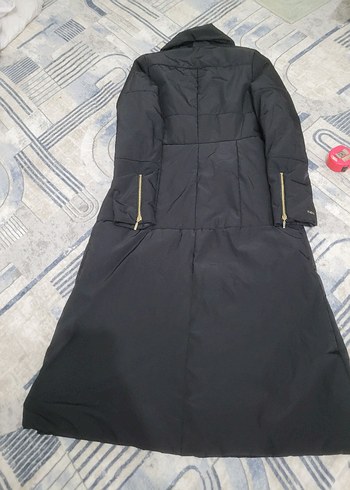 Kadın Siyah Uzun Fermuarlı Ceket - Görsel 8