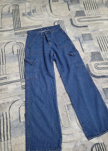 Kadın Lacivert Bol Kesim Denim Pantolon - Görsel 2