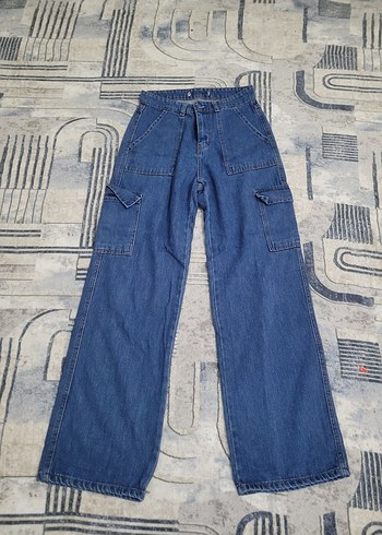 Kadın Lacivert Bol Kesim Denim Pantolon - Görsel 4