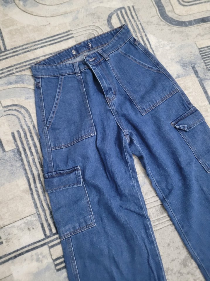 Kadın Lacivert Bol Kesim Denim Pantolon - Görsel 3