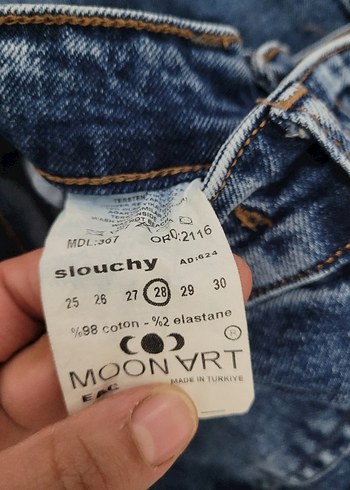 Gri Bağcıklı Bağcıklı Mavi Salaş Kot Pantolon - Görsel 7