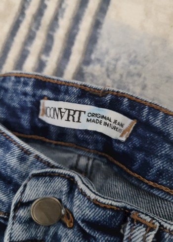 Gri Bağcıklı Bağcıklı Mavi Salaş Kot Pantolon - Görsel 5