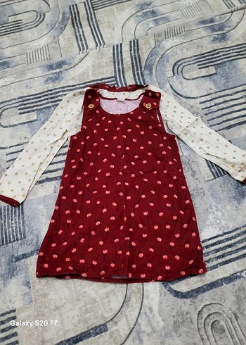 Bordo Bohem Tarzı Kız Tulum ve Uzun Kollu Body - Görsel 3