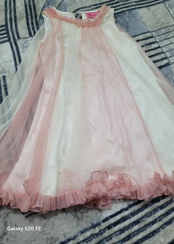 Pembe Dantelli Askısız Kız Elbisesi - Görsel 11