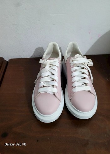 Pembe Platform Topuklu Kadın Spor Ayakkabı - Görsel 3