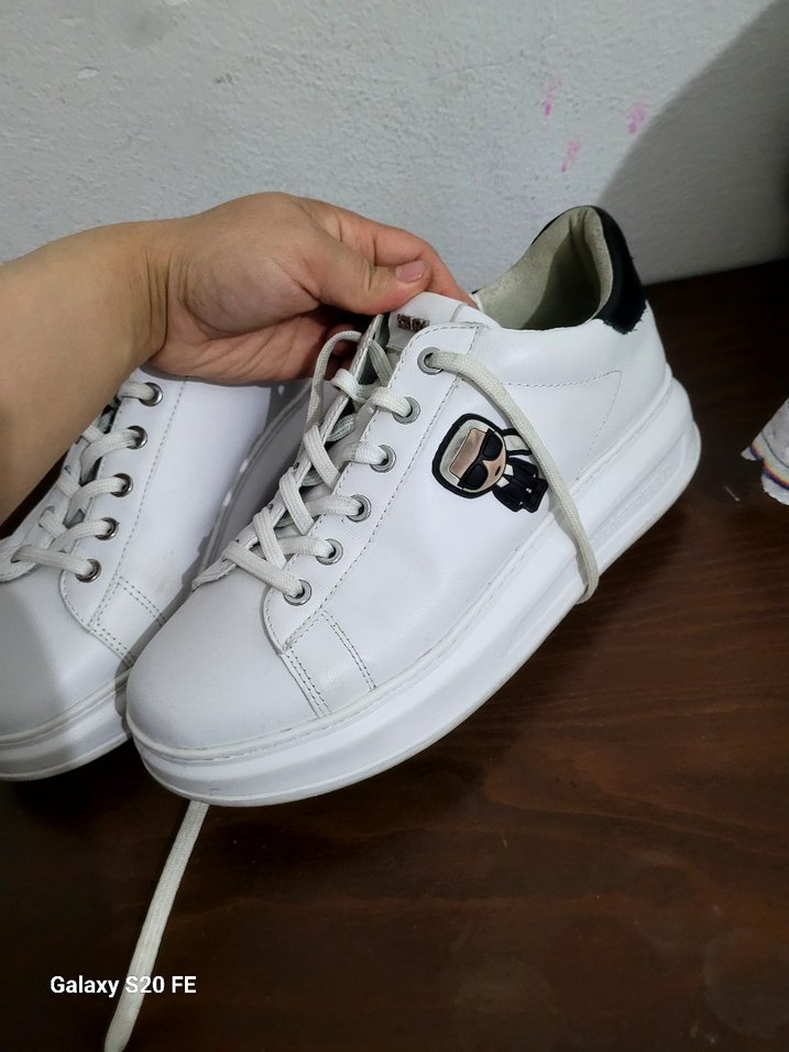 Beyaz Platform Topuklu Kadın Spor Ayakkabı - Görsel 5