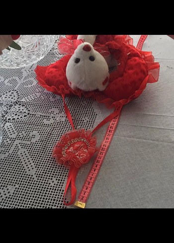 Kırmızı Kalp Figürlü Peluş Oyuncak Ayı - Görsel 8