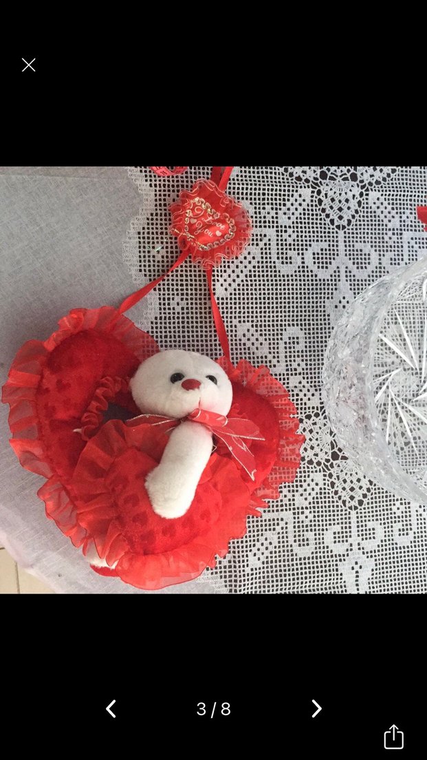 Kırmızı Kalp Figürlü Peluş Oyuncak Ayı - Görsel 5