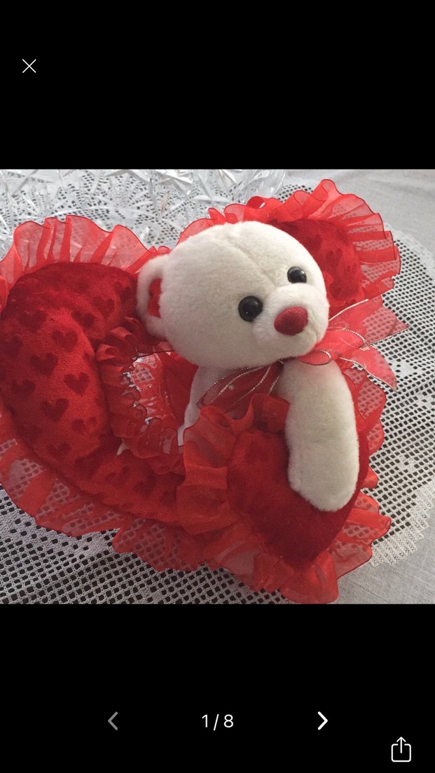 Kırmızı Kalp Figürlü Peluş Oyuncak Ayı - Görsel 2