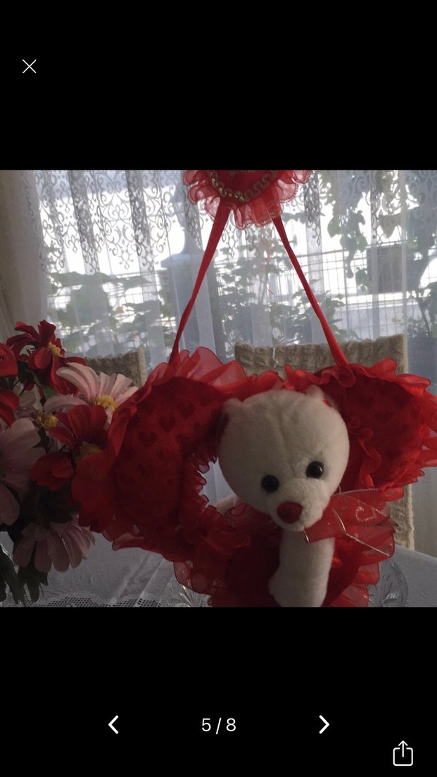 Kırmızı Kalp Figürlü Peluş Oyuncak Ayı - Görsel 3