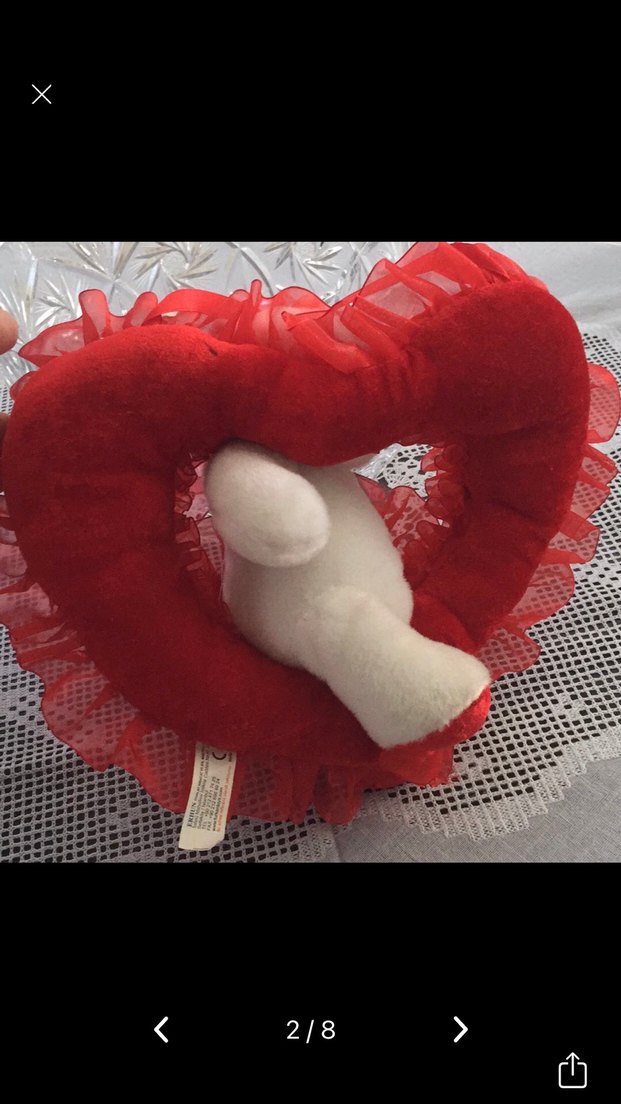 Kırmızı Kalp Figürlü Peluş Oyuncak Ayı - Görsel 4