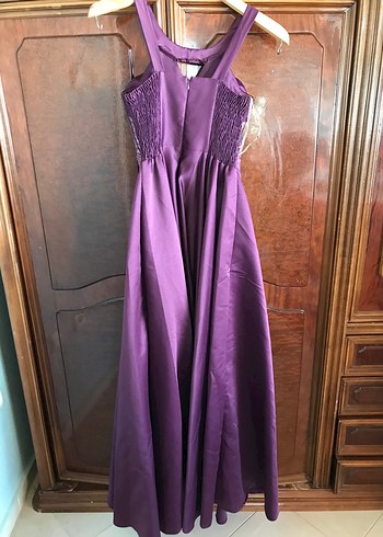 15 yaş mürdüm abiye elbise - Görsel 2