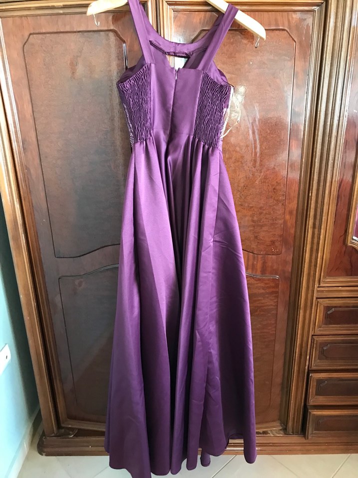 15 yaş mürdüm abiye elbise - Görsel 2