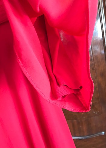 Bayrak kırmızısı tesettür abiye elbise 40 beden - Görsel 6