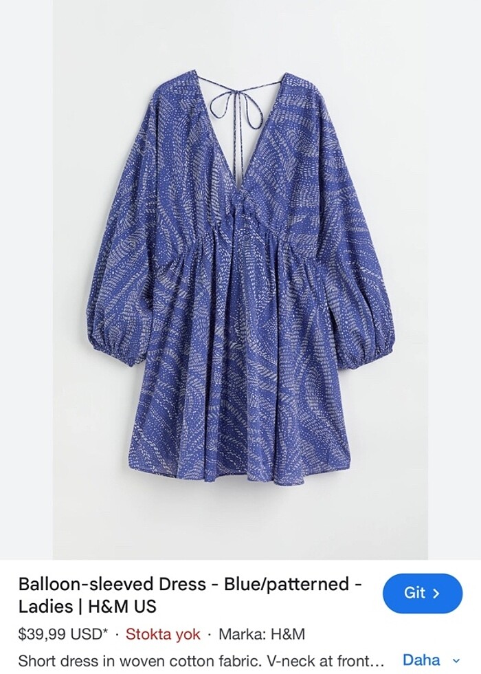 H&M kısa elbise - Görsel 2