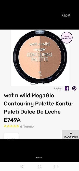 diğer Beden Wet n wild contour paleti