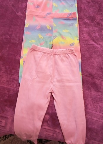 Kız Çocuk Bol Kesim Pastel Bağlama Desenli Tayt - Görsel 2