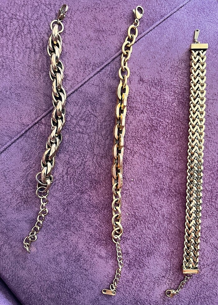 Harika çelik bileklik kolyeler..adet fiatıdır - Görsel 3