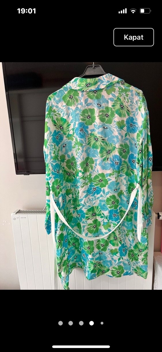 Çiçek Desenli Uzun Kollu Kadın Gömlek - Görsel 2