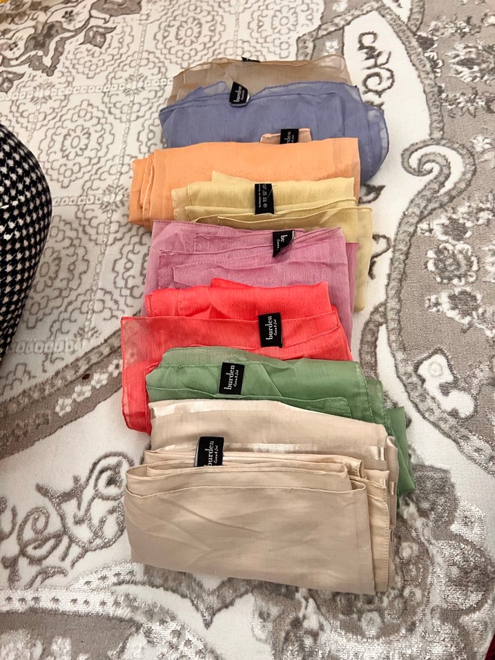 Kadın Pastel Renkli İpek Görünümlü Şal karışık - Görsel 2