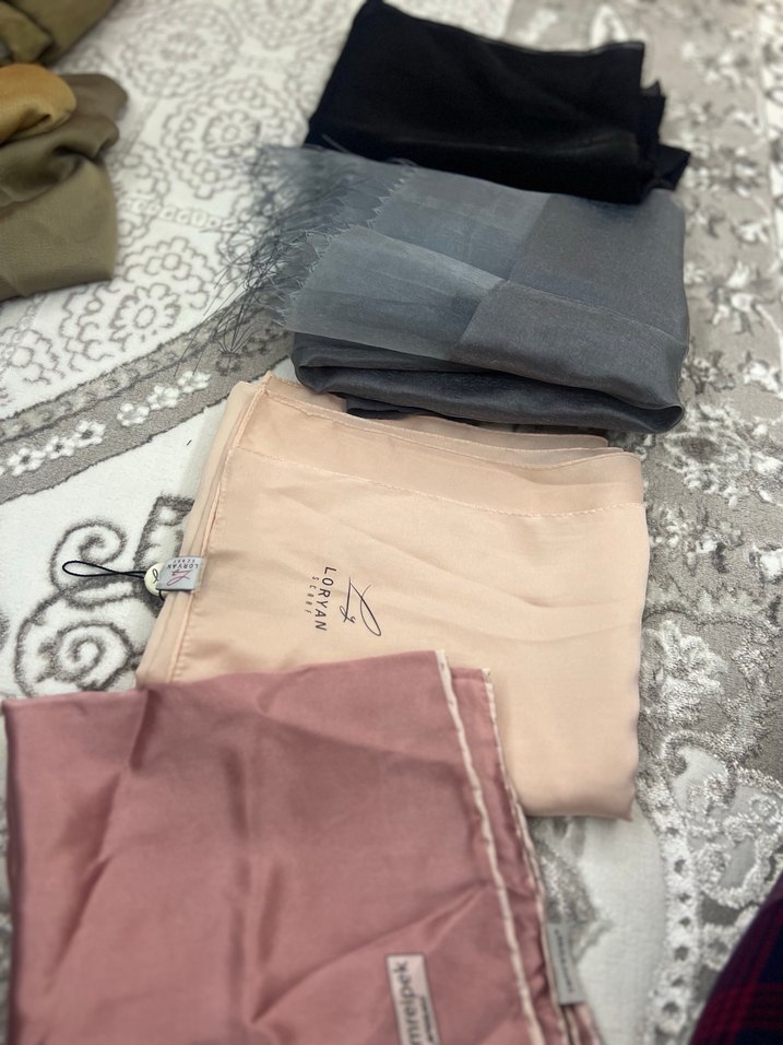 Kadın Pastel Renkli İpek Görünümlü Şal karışık - Görsel 5