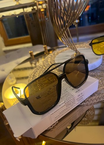 Şeffaf kahve Camlı Sokak Stili Kadın Gözlüğü - Görsel 2