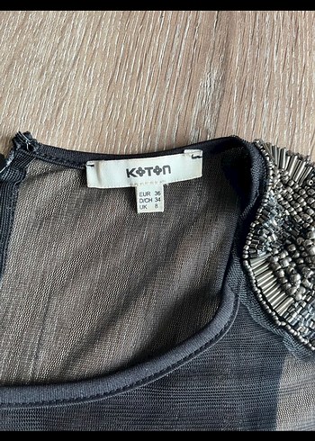 Koto Drapeli V Yakalı Siyah Midi Elbise - Görsel 3