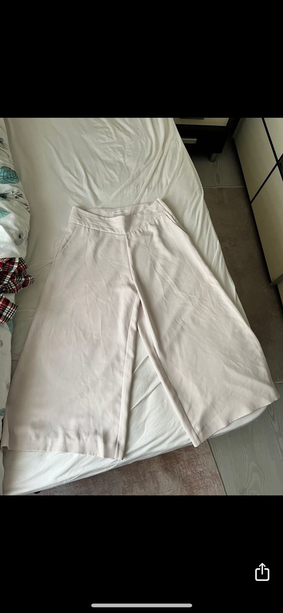 Polp Garage Bej Midi Kadın Pamuklu Bol Kesim Pantolon - Görsel 3