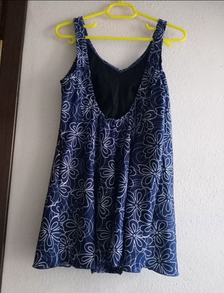 Mavi Çiçek Desenli mayo - Görsel 2