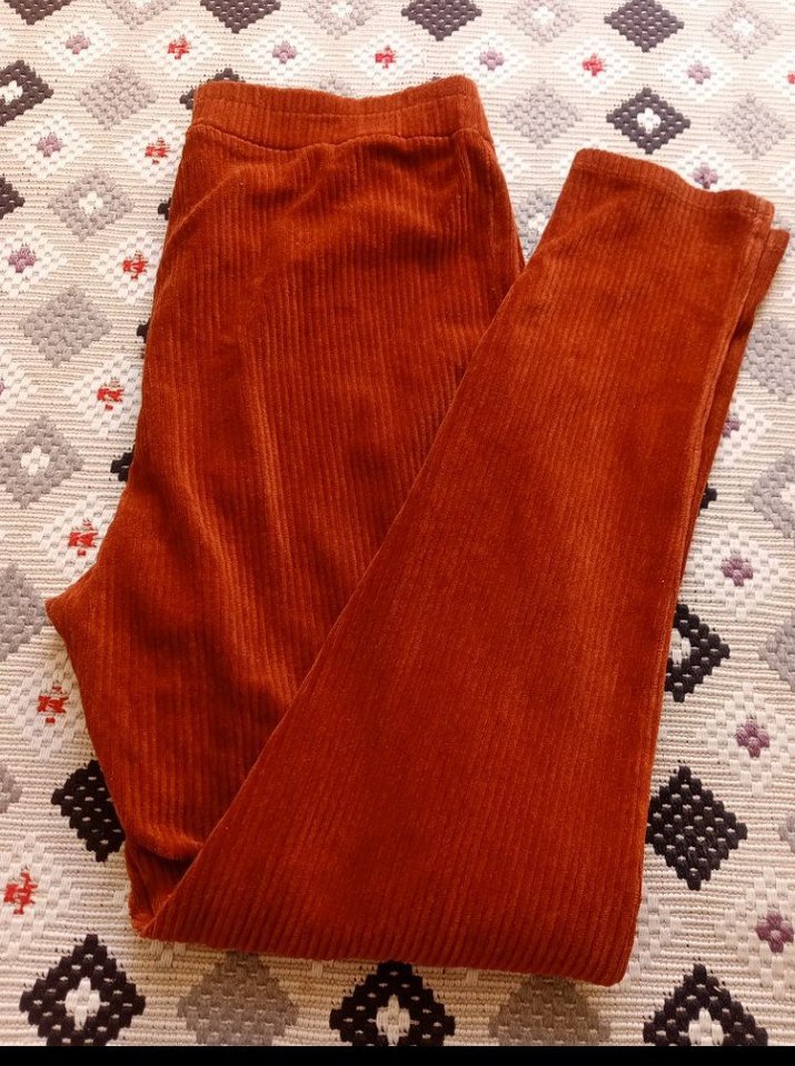 Kahverengi Kadife Rahat Kesim Pantolon - Görsel 4