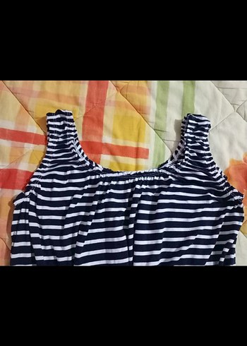 Çizgili Siyah Gri Bluz - Görsel 2