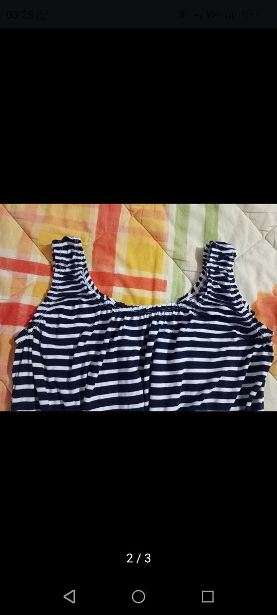 Çizgili Siyah Gri Bluz - Görsel 2