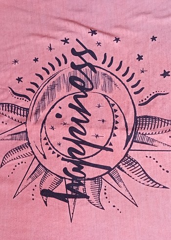 Pembe Bohem Desenli t-shirt