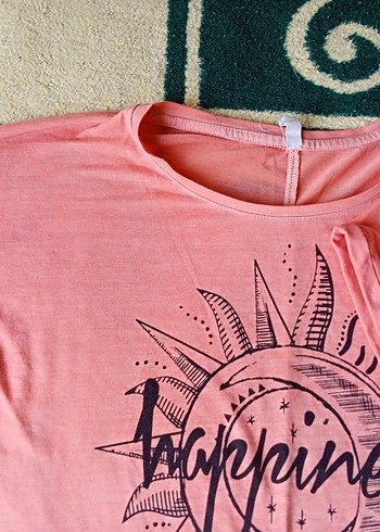 Diğer Pembe Bohem Desenli t-shirt