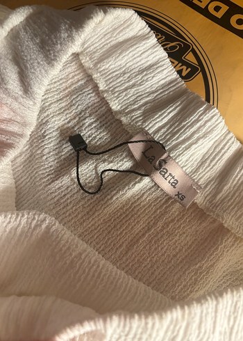 Kadın Beyaz Mini Keten Etek fırfırlı - Görsel 2