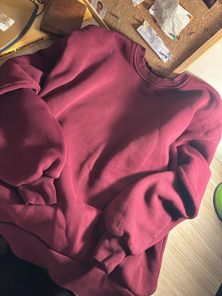 Bordo Fermuarlı Kadın sweat - Görsel 3