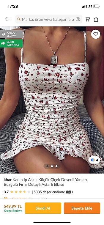xs Beden cicekli kısa elbise