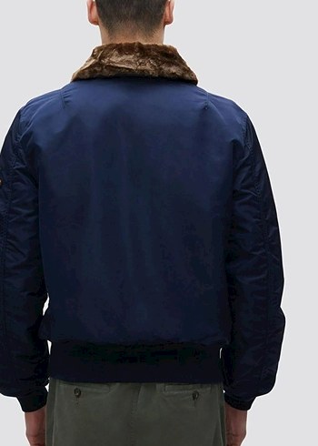 Diğer Alpha Lacivert Kürk Detaylı Bomber Ceket