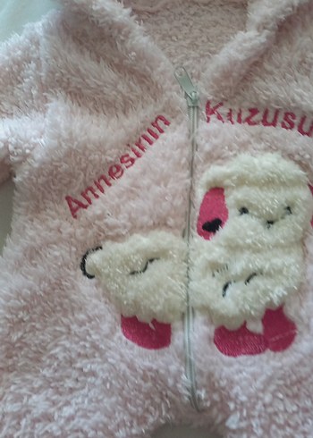 Diğer Kapüşonlu, Nakışlı Pembe Bebek Kız Tulumu2.berr