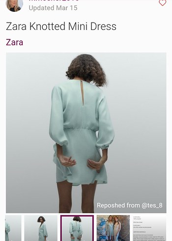 m Beden turkuaz Renk Zara Turkuaz V Yakalı Mini Elbise