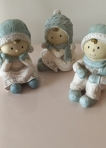 Pastel Renkli Beyaz Figürin Seti
