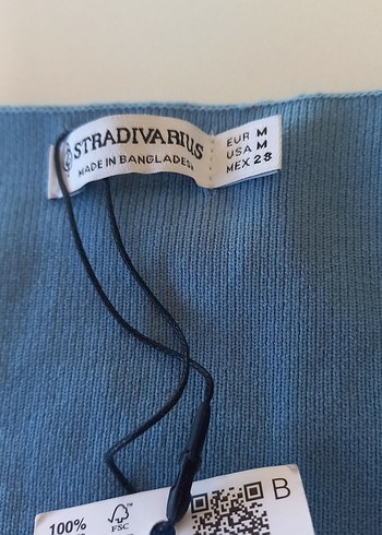 m Beden stradivarius Mavi V Yakalı Uzun Kollu Kadın Triko