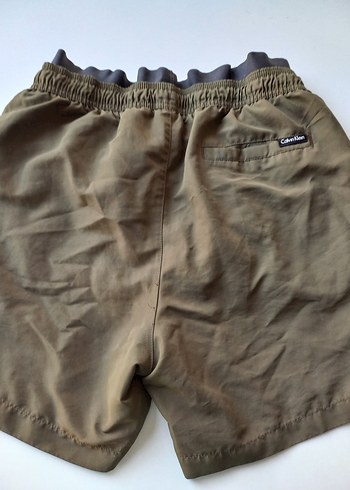CALVINKLEIN Erkek Haki Kemerli Mini deniz Şort - Görsel 8